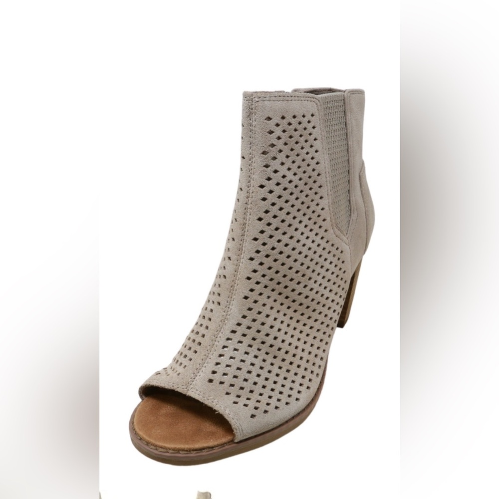 Toms Majorca Peep-Toe Suede Booties